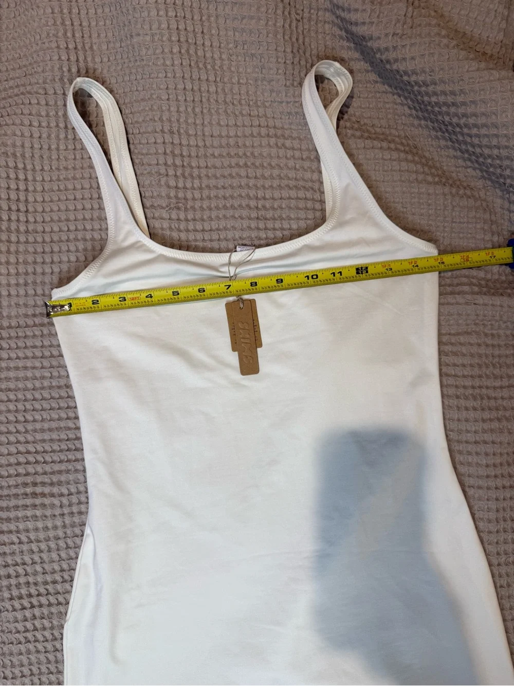 NWT SKIMS Signature Swim Tank Dress Slip Cover Up - White (Size Large)